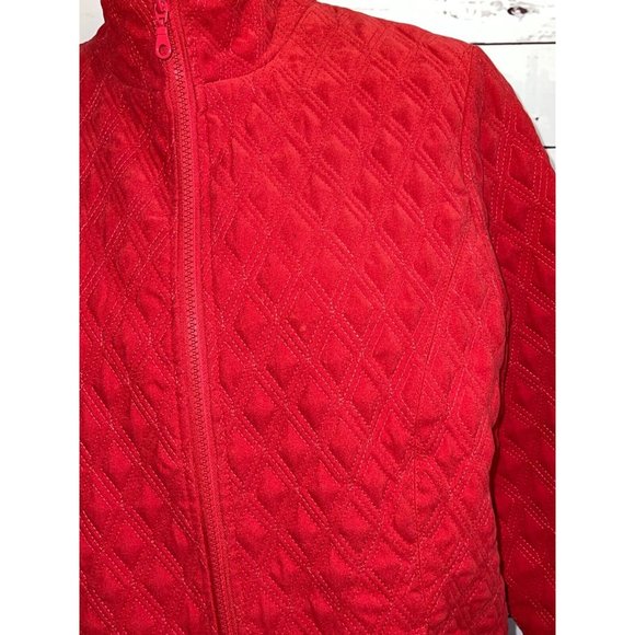 NTCO Nomadic Traders Quilted full zip jacket Large Lined Red Christmas Puffer - Picture 6 of 9
